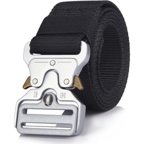 Mens Casual Belt Army Tactical Belt Nylon Belt Metal Buckle canvas Belt Outdoor Training Mens Belts