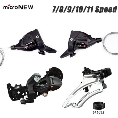 MicroNEW Bicycle Rear Derailleur Front Shifter Shift Lever 7/8/9/10/11 Speed MTB Mountain Bike Road Bicycle Derailleur Kit