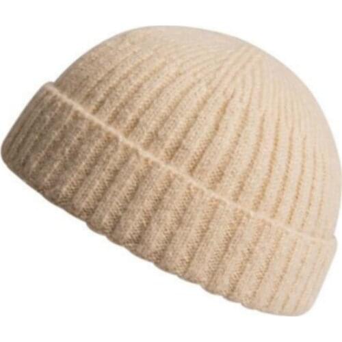 Wool melon hat solid warm woolen short brim beanies outdoor sports hip hop skullies beanie women men elastic kullcap dropship