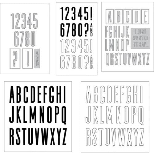 Numbers Alphabets Series Metal Cutting Dies & Coordinating Stamp For Scrapbooking Craft Embossing Stencil Die Cut Card Make
