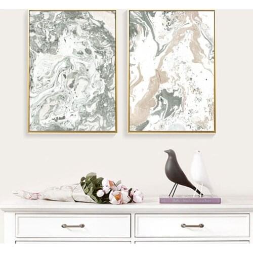 Nordic Pink Abstract Marble Posters And Prints Gold Landscape Wall Art Canvas Painting Wall Pictures For Living Room Unframed