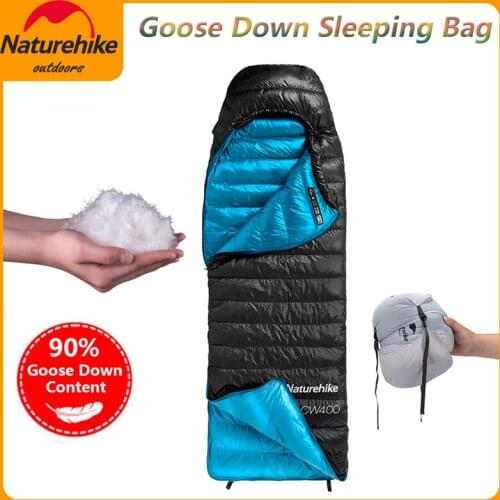 Naturehike Winter Warm Sleeping Bag Envelope Type White Goose Down Sleeping Bag Camping Blanket Mat Quilt for Adult Nylon Soft