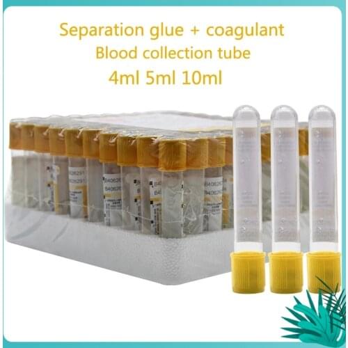 50pcs Blood Collecting Tube Separation Gel/Coagulant Tube vacuum blood collection tubes for Lab Medical Blood Test PRP Tube