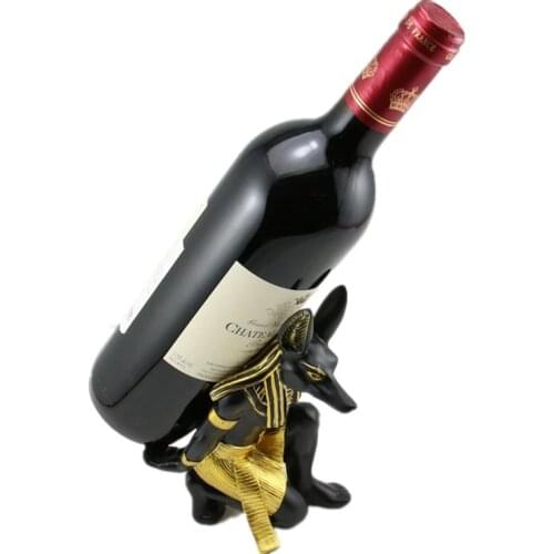 Vintage Home Decor 7'' Resin Anubis God Wine Rack Figurines Egypt Dog God Miniatures Statue For Creative Crafts Room Accessories