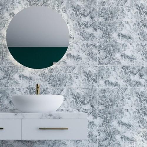 30x60cmKitchen Marble Stickers Blue And White Porcelain Bathroom Decor Waterproof Wallpaper Furniture Renovation Film Wall Decal