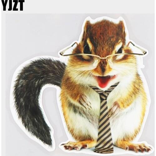 YJZT 16.2×15.7CM Stylish Gentlemans Chipmunk Animal Car Stickers Body Decoration Vinyl Decal 21A-0936