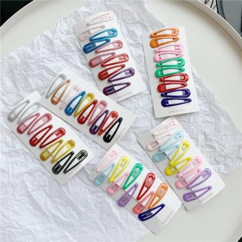 YVLAH 10Pc/Set Colorful Hairdress Color BB Clip Candy Color Hairpin Bangs Clip
