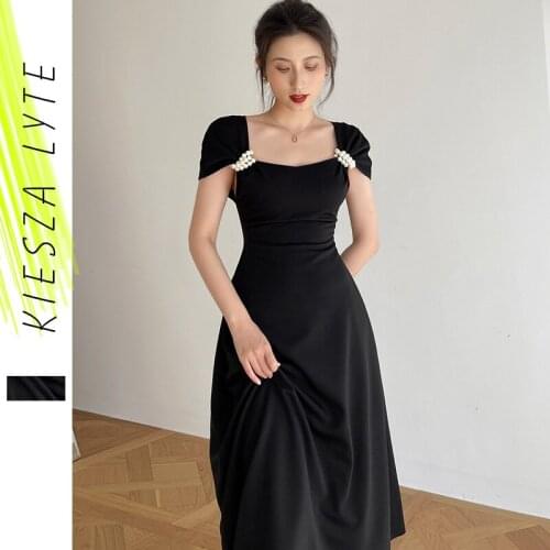 Runway Fashion Evening Dress Women Elegant Audrey Hepburn Pearl High Waist Sheath Midi Dresses Ladies Work Vestidos De Fiesta