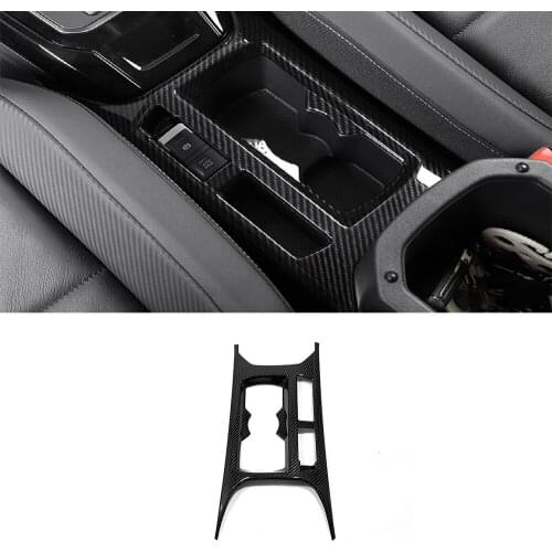 1pcs For T-ROC TROC 2019 2018 ABS Carbon fiber Front Center Console Water Cup Holder Surround Frame Cover Car Accessories