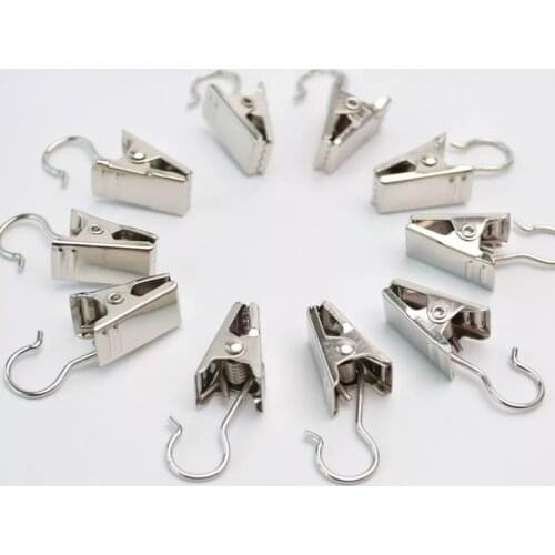 10pcs Curtain Clips Hanging Clothes Peg Multifunction Clips with Hooks Bathroom Laundry Clothes Clip Hanger Storage Organization