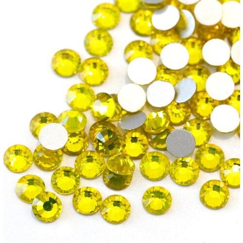 2028 SS3-SS34 Citrine Glass Nails Rhinestones Crystal Non Hotfix Strass Glitter Rhinestone for Nails Art Decoration H0031