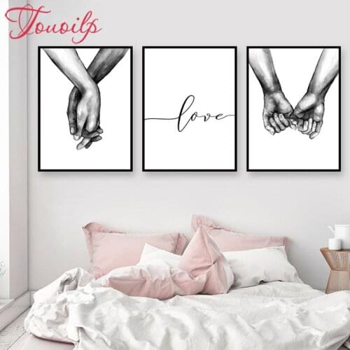 3pcs,diy,Black And White Holding Hands Diamond Painting,Cross Stitch,Full,love Diamond Embroidery,5d Diamond,Mosaic,embroidery