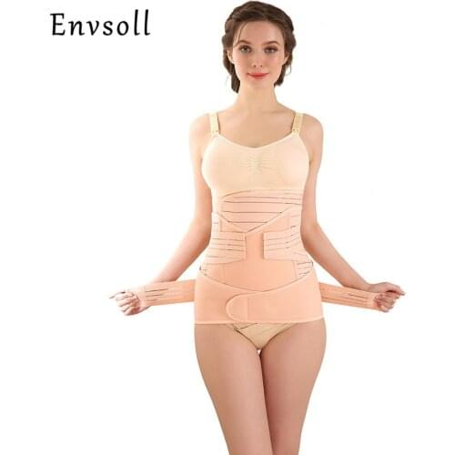 Envsoll 3Pieces/Set Maternity Postnatal Belt Pregnancy Bandage Belly Band Waist Corset Pregnant Women Slim Shapers Underwear
