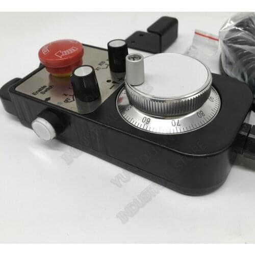 4Axis Universal MPG Hand Wheel Pendant Handwheel Manual Pulse Generator with Emergency Stop for CNC Router Printer Lathe