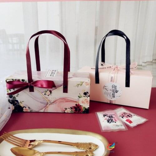 5pcs Painting Pattern Portabe Gift Packing Box Birthday Party Wedding Decoration Paperboard Box