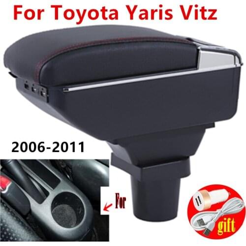 Car Arm Rest Storage Box For Toyota Yaris Vitz 1998-2011 Hatchback Centre Console Storage Box Rotatable Armrest