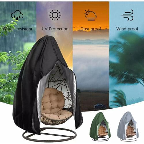 Outdoor Hanging Egg Chair Cover Swing Chair Waterproof Dustproof Cover Protector Patio Chair Protective Case Cover With Zipper
