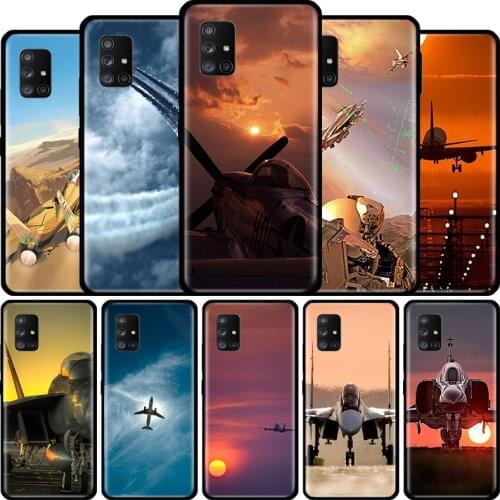 Aircraft Plane Airplane Case for Samsung Galaxy A50 A70 A30 A40 A20 A10 A60 Soft Capa Phone Coque A7 A9 2018 A20e A80 A10e Shell