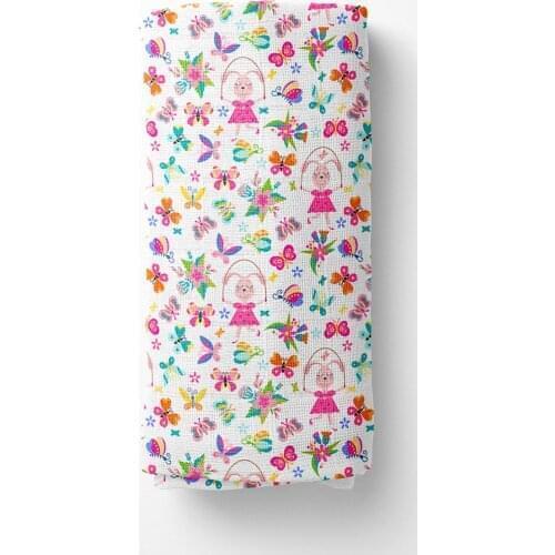 Realhomes Unisex Colorful Digital Printed Custom Design 100 Cotton Müslin Newborn Baby Blanket Müslin Cloth 75x75 Cm