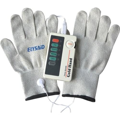 XFT-502 2Ways 4Pads Electrical Stimulator Low Frequency Digital Massager TENS Machine For Body Massage+1Pair Conductive Gloves