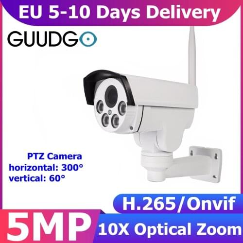 GUUDGO Wifi IP Camera 5MP Outdoor 10X Zoom PTZ Video Home Smart Security Camera Night Vision CCTV Video Surveillance Smart Home