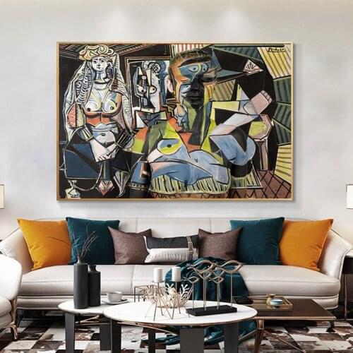 Women of Algiers By Pablo Picasso Canvas Painting Posters and Prints Nordic Cuadros Wall Art Pictures for Living Room Home Decor