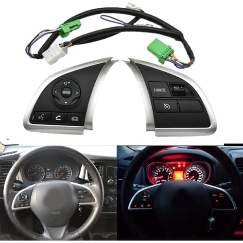 Steering Wheel Audio Volume Cruise Control Switch Button with Cable For Mitsubishi ASX 2013 2014 2016 Space Star 2013-2015