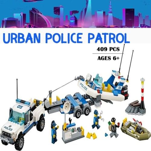 Building Blocks Police Patrol Car Vehicle Bricks City Toy Assemble DIY Children Kids Toys Gift