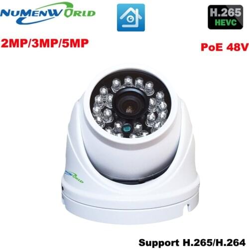 H.265 Best HD POE IP dome camera 2MP 3MP 5MP megapixel 48V POE webcam for Indoor and Outdoor waterproof CCTV system