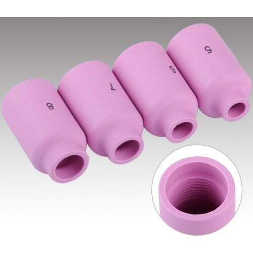 LETAOSK 4pcs Ceramic Cup Nozzles 10N49 10N48 10N47 10N46 Fit for WP17 18 26 TIG Welding Torch Tool