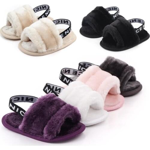 Summer new style hairy sandals, baby shoes, toddler shoes, soft and comfortable baby shoes, soft sole