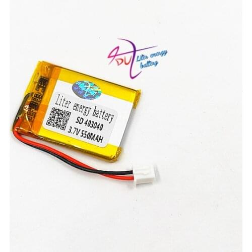 JST XH 2.54mm 403040 3.7V 550MAH Lithium Polymer LiPo Rechargeable Battery For Mp3 headphone PAD DVD bluetooth camera