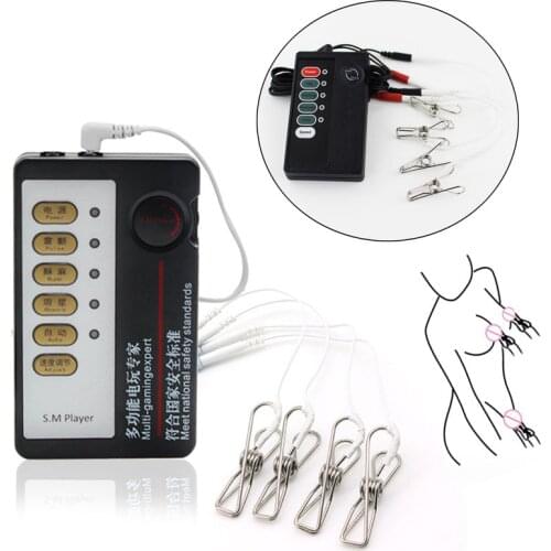 Electric Shock Nipple Clamps Breast Massager E-stim Clitoris Clip Electrical Stimulation Labia Clip Sex Game Unisex Bdsm Sex Toy