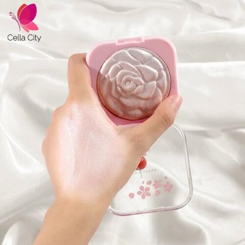 Cellacity Brighten Ginger Diamond Highlight Powder Embossed Flowers Water Light Body Concealer Repair Powder High Light Powder