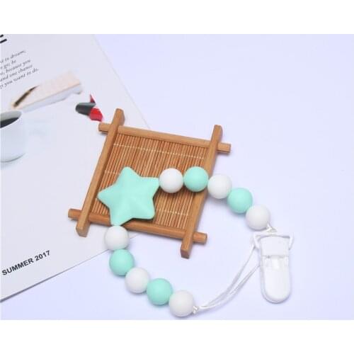 2020 New Baby Teething Soother Chew Toy Dummy Clips DIY Silicone Baby Pacifier Clip Personalised Colorful Pacifier Chain