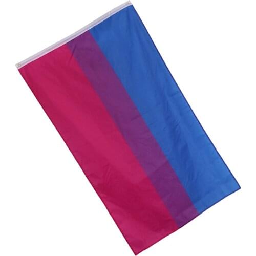 New 150*90 3x5 Ft Double Stitched Bisexual Flag Pride Banner Gay Lesbian LGBT Canvas Header