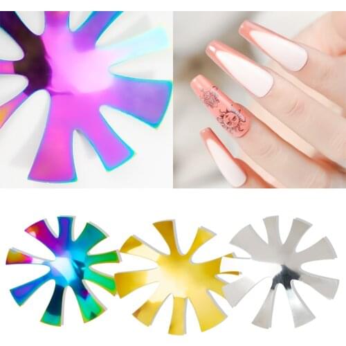 Pro 9 Sizes Easy French Cut V Line almond shape Tips Manicure Trimmer Nail Cutter Acrylic White French Nails