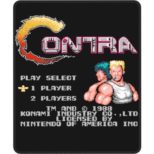 Contra NES Retro Video Game Lovely Mouse Pad Lockedge Soft Mat Rubber PC Table Decoration Cover