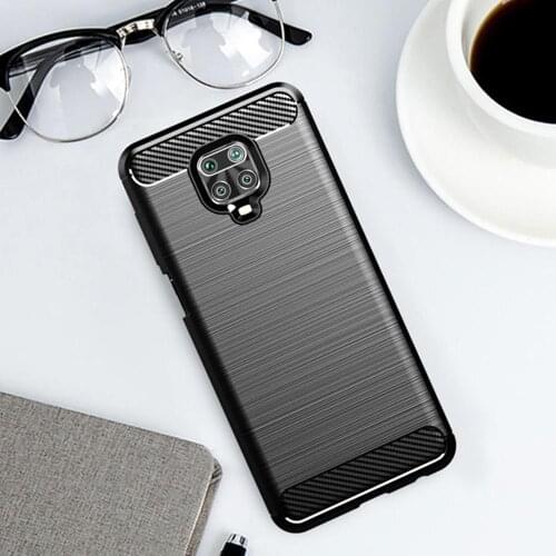 For Xiaomi Redmi Note 9S 9 Pro Max Carbon Fiber Brushed case Shockproof Soft Cover For Xiaomi Redmi Note 9S Full Protection Case