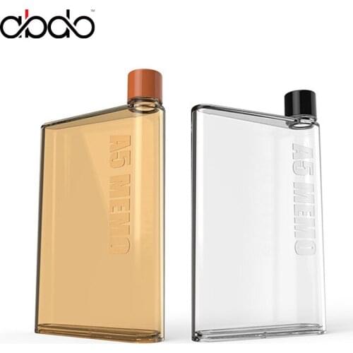 420ML Flat Water Bottle A5 Transparent Plastic Paper BPA Free Portable For School Activity Outdoor Cycling Drinkware Travel