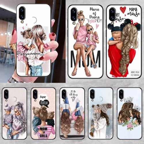 Surper Mama Baby Mom GIRL Phone case For Huawei Honor 6 7 8 9 10 10i 20 A C X Lite Pro Play black luxury funda silicone prime