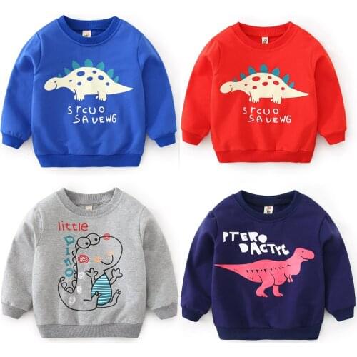 Autumn kids Cotton hoodies sweatshirt boys girl print dinosaur Monster Casual tops spring toddler clothes Childrens clothing