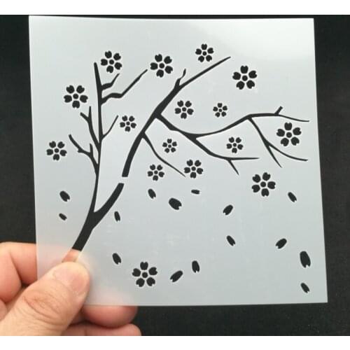 Sakura tree Layering Stencils for Diy scrapbook/photo album coloring,painting stencil,home decor