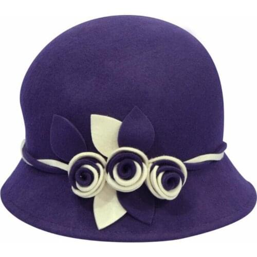 Womens Fedoras Hat Autumn Winter New Wool Woolen Cap British Retro Girl Elegant Wild Hats Travel Church Bonnet Felt Caps H6727