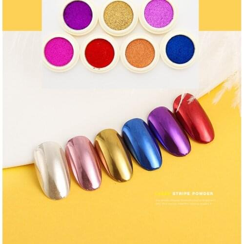 1Box Mirror Nail Art Glitter Powder Holographic Metallic Rose Gold Sliver Dust Sequins UV Gel Nail Chrome Pigment Powder CH15