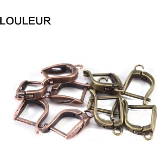 10pcs 11*18mm U Shape Copper Earrings Hooks Plated French Earring Hook Ear Wire Lever Back Open Loop DIY Jewelry Making Findings