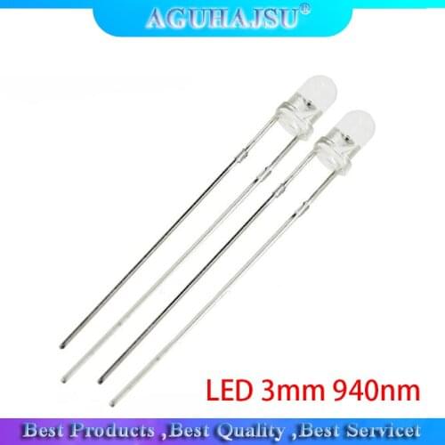 100pcs LED 3mm 940nm IR Infrared Emitting Round Tube Light diode