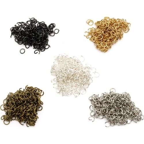 200pcs/bag 5mm wholesale bronze gunmetal silver gold-color Tone Jump Rings Split Rings for DIY jewelry making findings