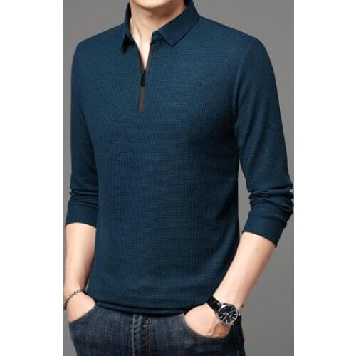 2021 Brand Spring Autumn New Arrivals High Quality Fashion Collar Long Sleeve Polo-Shirt Men Clothing