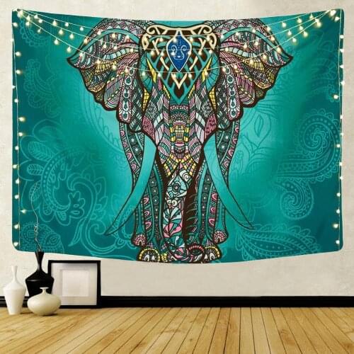 2021 Hot Mandala Pattern Indian Tapestry Wall Hanging Decor Bohemian Elephant Beach Towel Polyester Thin Blanket Travel Mat